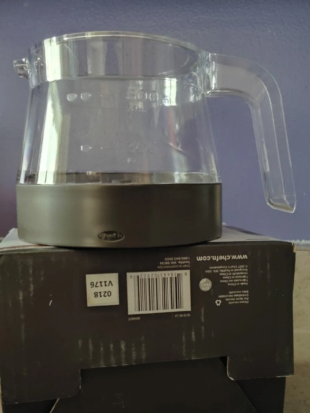 Pour Over Coffee Diffuser - Clear Glass with Gray Base